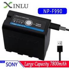 7800 mah np -f990 np f990 kamera batteri för sony videokamera hxr -mc1500c nex -ea50 dsr -pd198p hvr -z7c nx3 5 led ljus snabbladdare