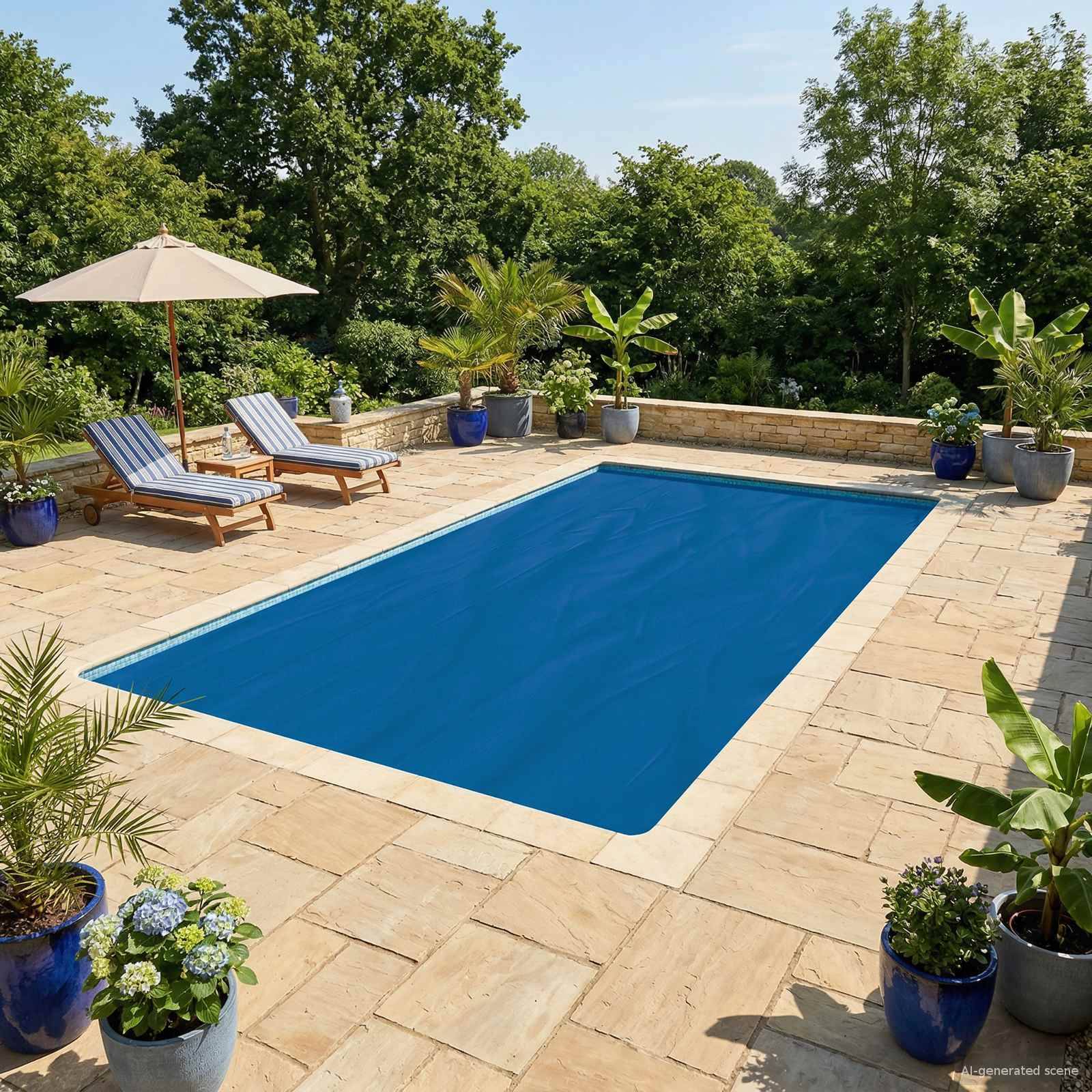 vidaXL Pool Cover Heavy Quality Blå 975 x 488 cm PE