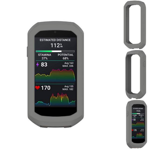 Garmin Edge 1050 silikoneetui i mørkegrå - cykelcomputer cover