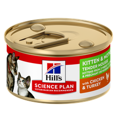 Hills Science Plan Kitten Nutrition Mousse Chicken & Turkey Canned - Wet Cat Food 85 g x 24