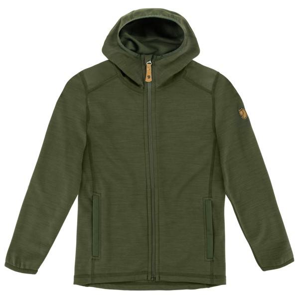 Fjällräven Kid's Keb Fleece Hoodie Yllejacka Barn Storlek 128 Färg olivgrön
