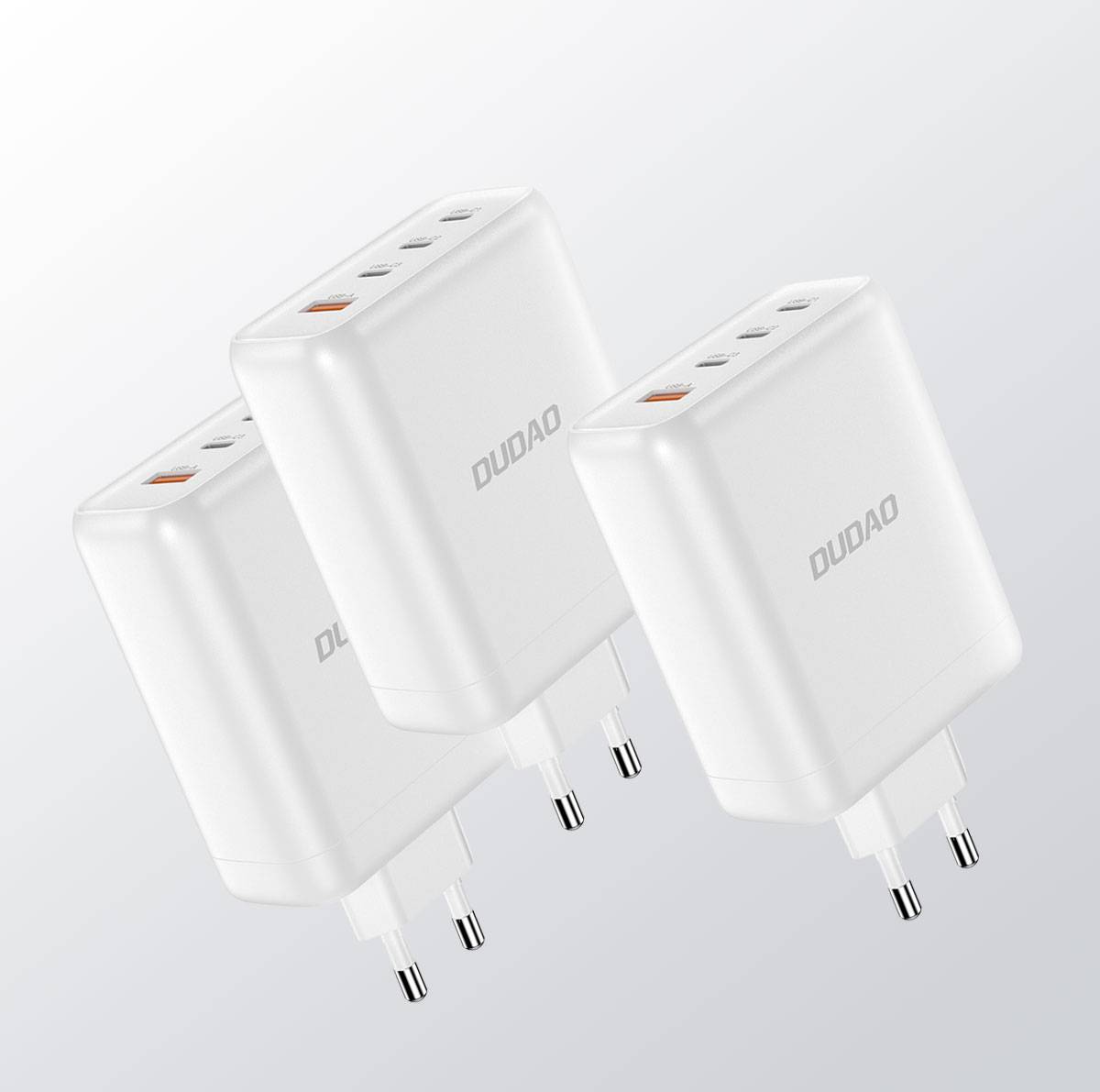 DUDAO A140EU Oplader 140W - 1 x USB + 3 x USB-C - Hurtig Opladning - Hvid