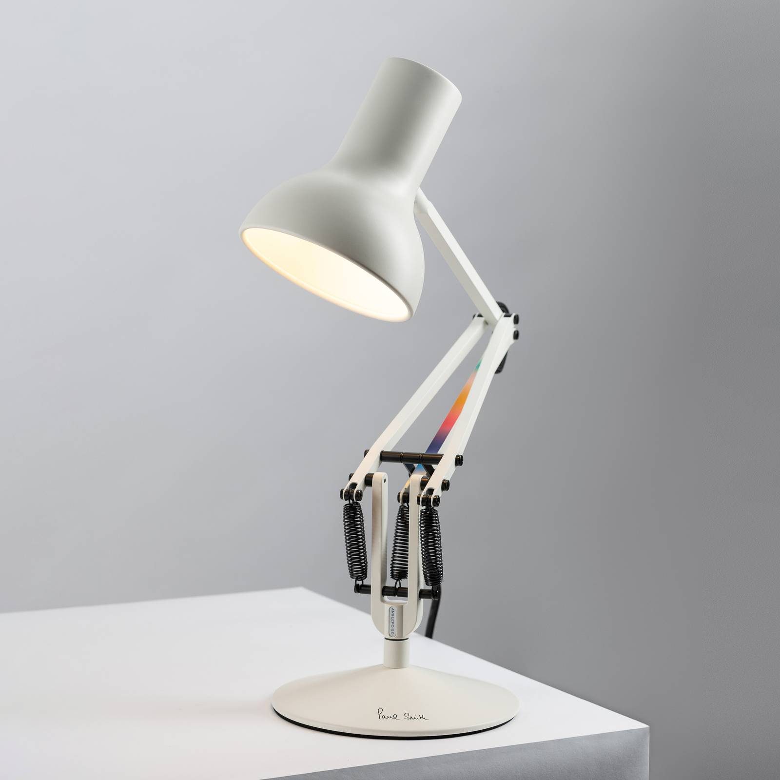 Anglepoise Skrivbordslampa Type 75, Vitt / opal, Arbetsrum / kontor, Aluminium / grå / zink, Design, Bordslampa
