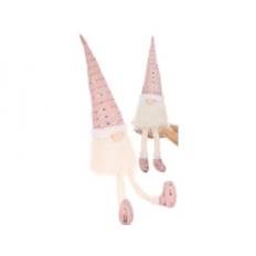 Saska Garden Juledekoration SHINY SANTA dekorativ nisse 38+20CM pink