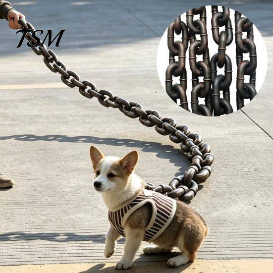 Husdjursfest Kostymtillbehör Simulerad Järnkedja för Spökhus Cosplay, Halloween Plastrekvisita, Nyhet Hundkoppel Valpar Leash, Lättvikt