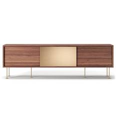 Decotique Vogue Mediebænk 180l /2w1b/ - TV-bænke og mediebænke Messing Valnød - 1105132-2W1B-LB