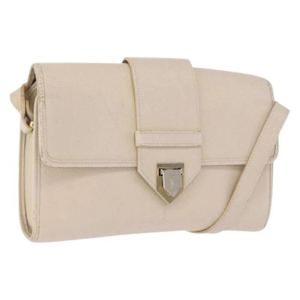 Saint Laurent Vintage Pre-owned Vintage Skuldertaske - Vintage - Dame - Beige - ONE SIZE - Uld
