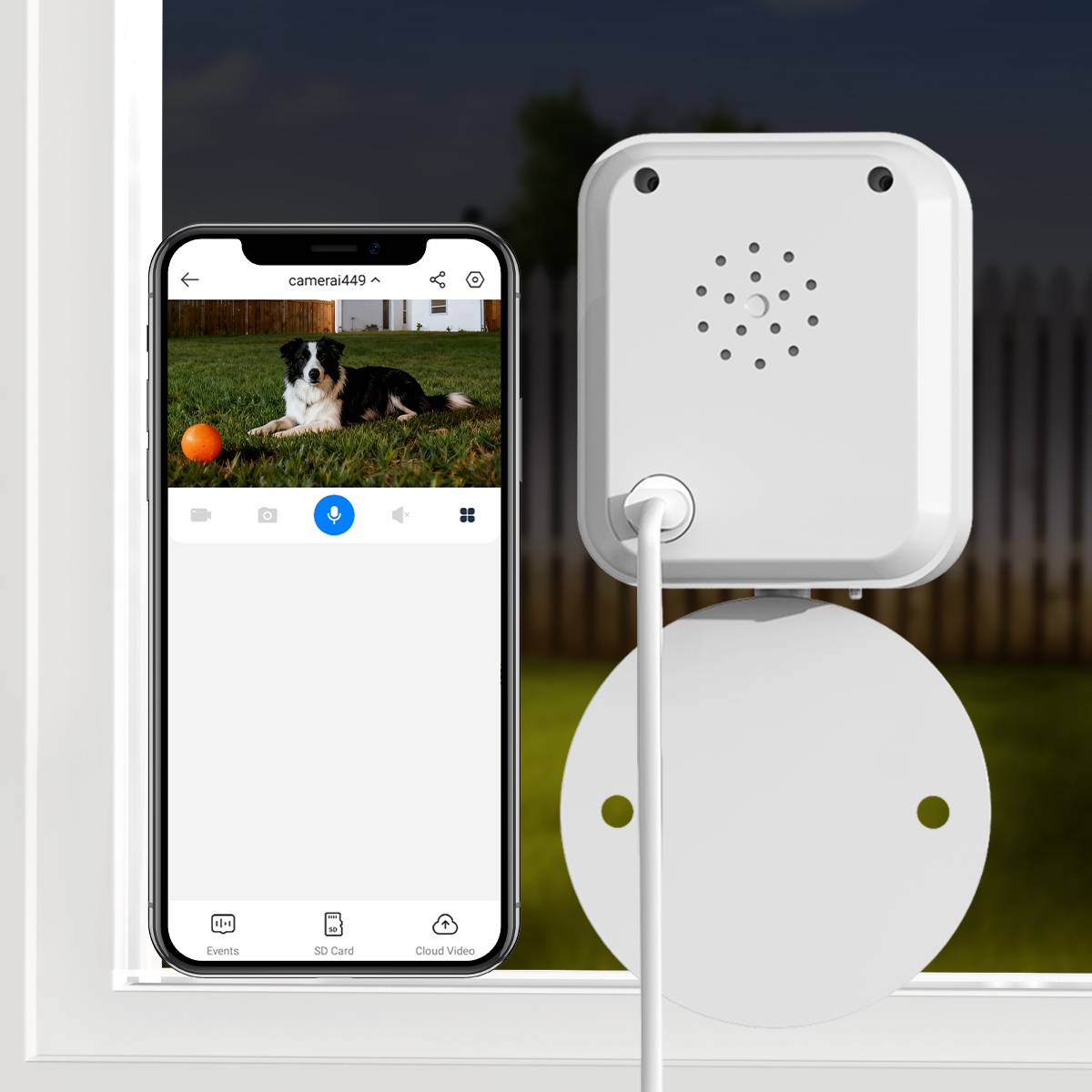 TEMU Jooan1296p Window Camera | Supports 2.4g, Indoor Use, /pet Monitoring, Night Vision, Voice, Motion Detection, Sound Detection, Cloud Storage/sd Card Storage, 24/7 Video Recording