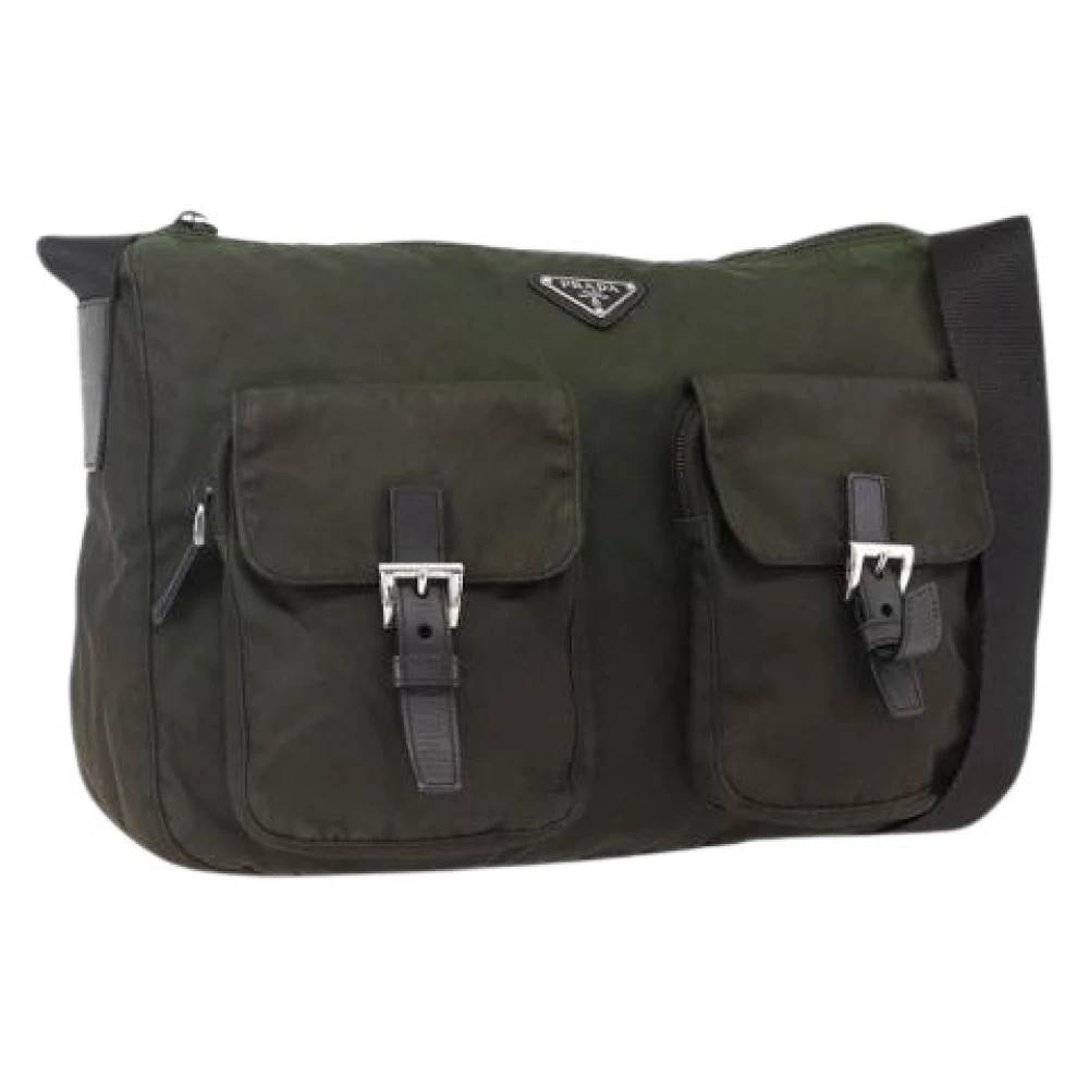 Prada Vintage Pre-owned Nylon Skuldertaske - Vintage - Dame - Grøn - ONE SIZE - Uld
