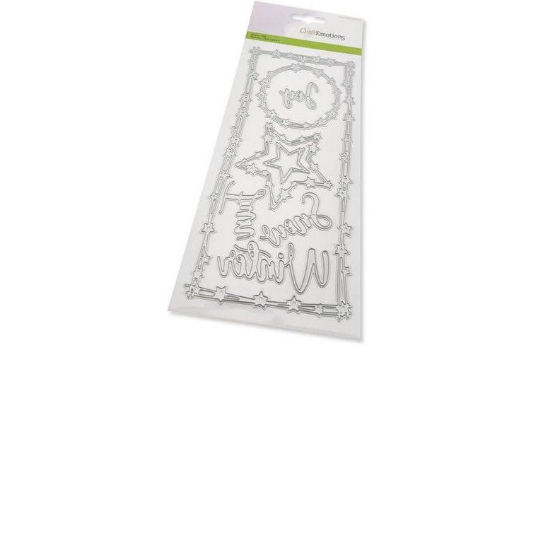 Craft Emotions Dies - Slimline Star - Text Winter Card