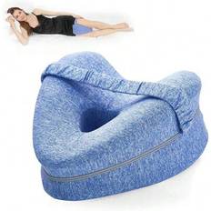 1pc Leg Pillow Ergonomic Side Sleeping Pillows Memory Foam Knee Pillow With Strap For Side Sleeper Leg Support Cushion With Removable And Washable Cov - Blue - one-size