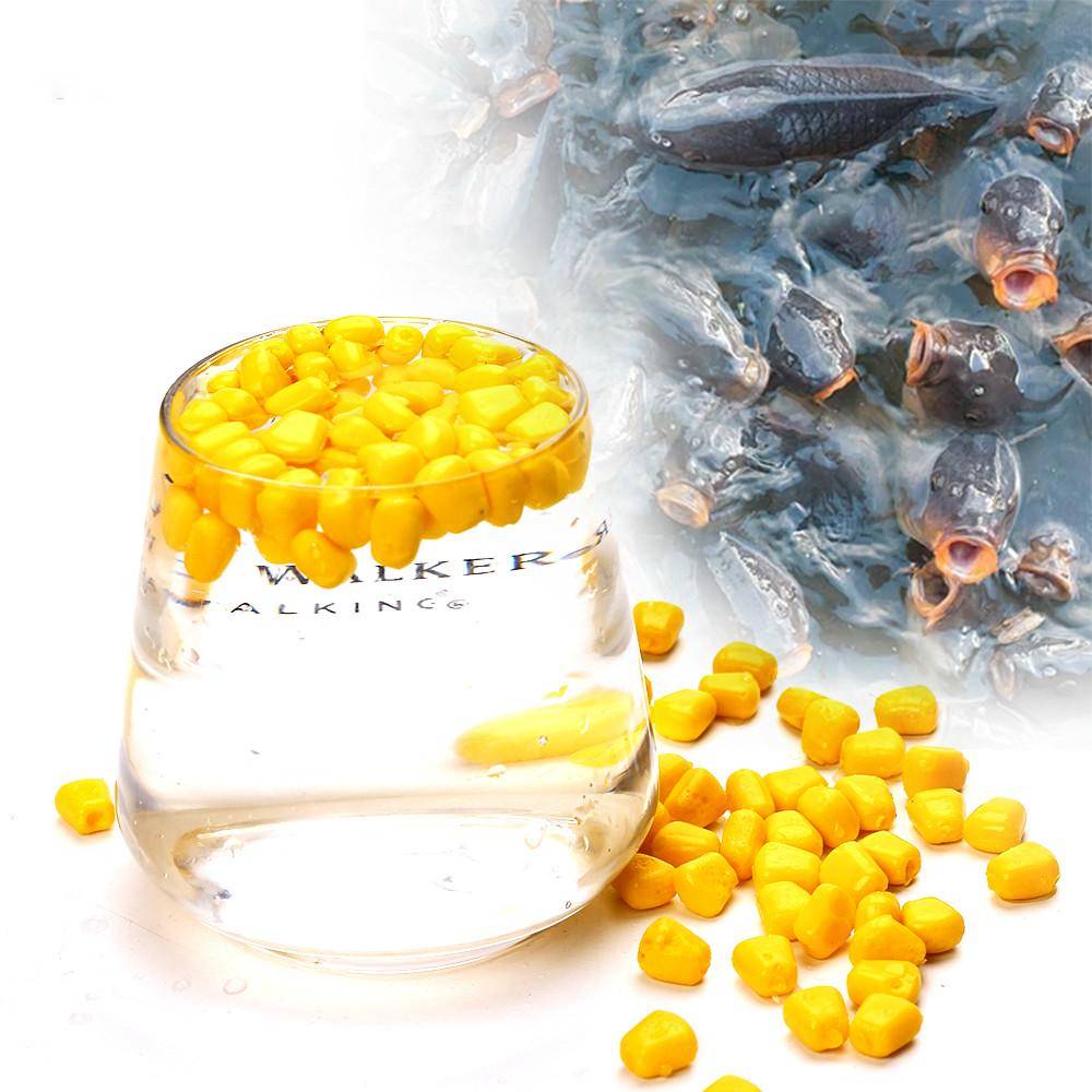 100 st/lot Fiske Majs Flytande Boilies Smaksatt Mjuk Lure Gräs Karp Bete Silikon Mjuk Plast Bete Artificiell