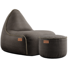 Sackit canvas lounge chair med puf canvas brown