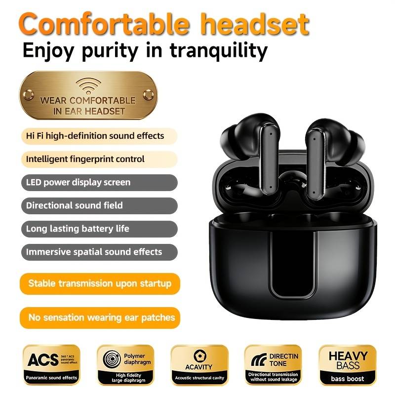 New Style True Wireless -ear Headphones Couples Sports Mini Earbuds Video Tws 9d Hifi Stereo Hd Calling Stereo Earphones For For Iphone Music Cellphone Smart Earpieces Headphones