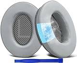 SoloWIT öronkuddar med kylande gel som ersättning, öronkuddar för Bose QuietComfort 35 (QC35) och Quiet Comfort 35 II (QC35 II) hörlurar, bullerisolerande skum - silver