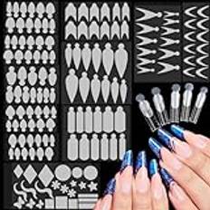 EBANKU 144 ST. French Nail Forms Sticker, Silikon French Nail Stickers French Manicure Stickers for Dual Nail Forms for Home Salon Manikyr