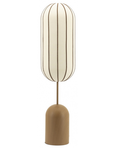 Gulvlampe i jern, læder og linned H145 x Ø35 cm 1 x E27 - Brun