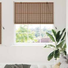 vidaXL Fönsterpersienn med gardiner Brun 150 x 160 cm Bambu