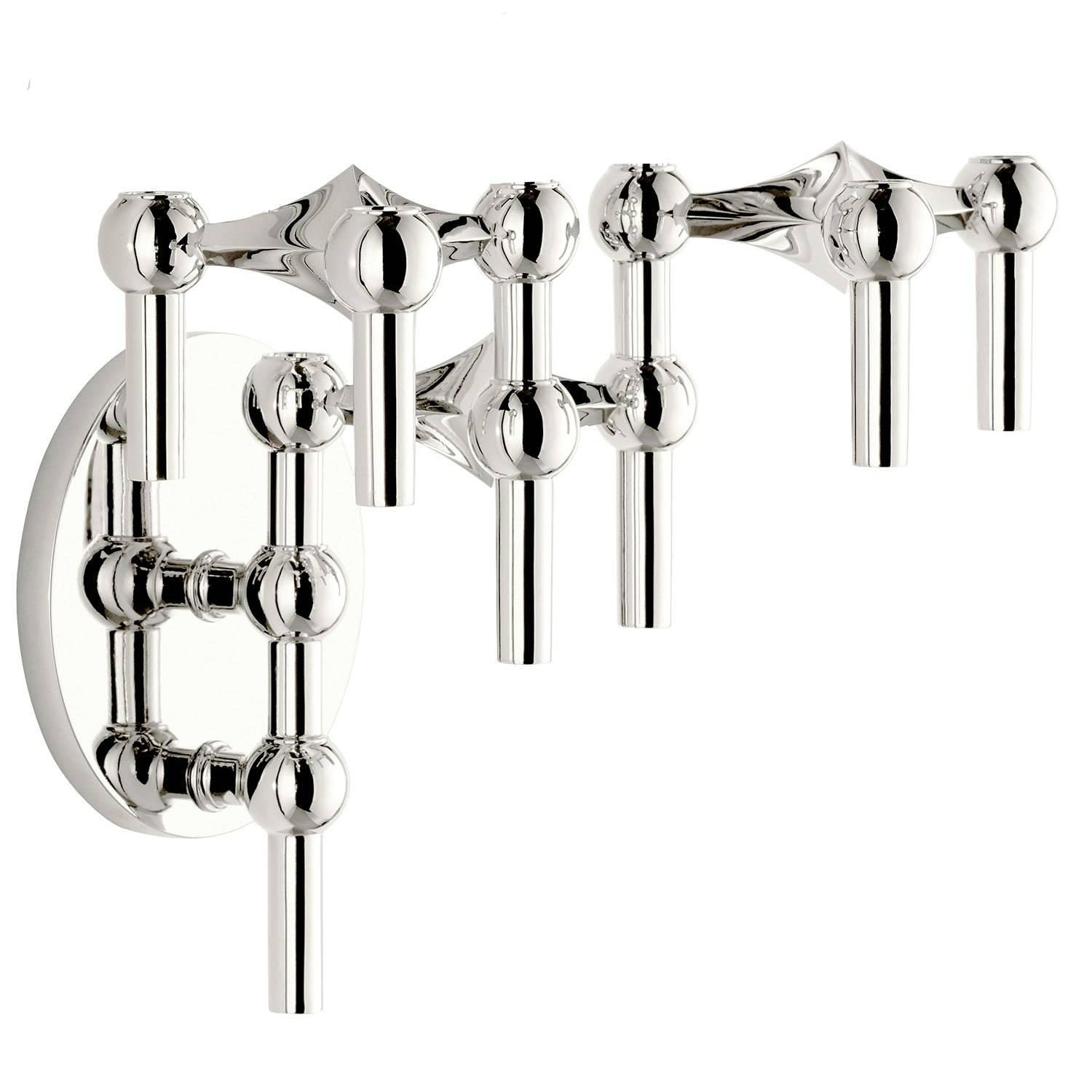 Stoff Nagel Candlestick Chrome + Wall Mount - Kandelabre Foret Metal Krom - 379858 + 224744.