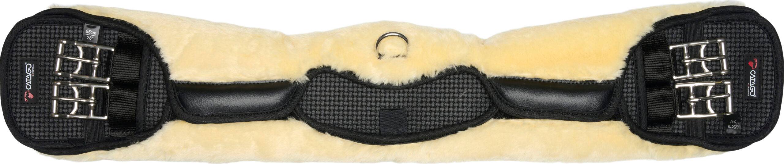 CATAGO Dressyrgjord med fuskpäls - Svart - 55 cm