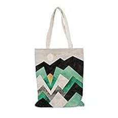 Mountain Peak Sun Canvas Bag Miljövänlig Stor Tygväska, Shoppingväska Duk Dam Återanvändbar, Aesthetisk Canvas Tygväska Av Bomull, Tygväska För Resor, Shopping, Skola Etc30 x 40 cm, Mountain Peak Sun,