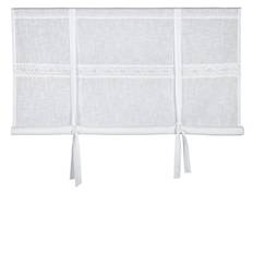Sanna vit hissgardin med dekorativt spetsband (100cm)