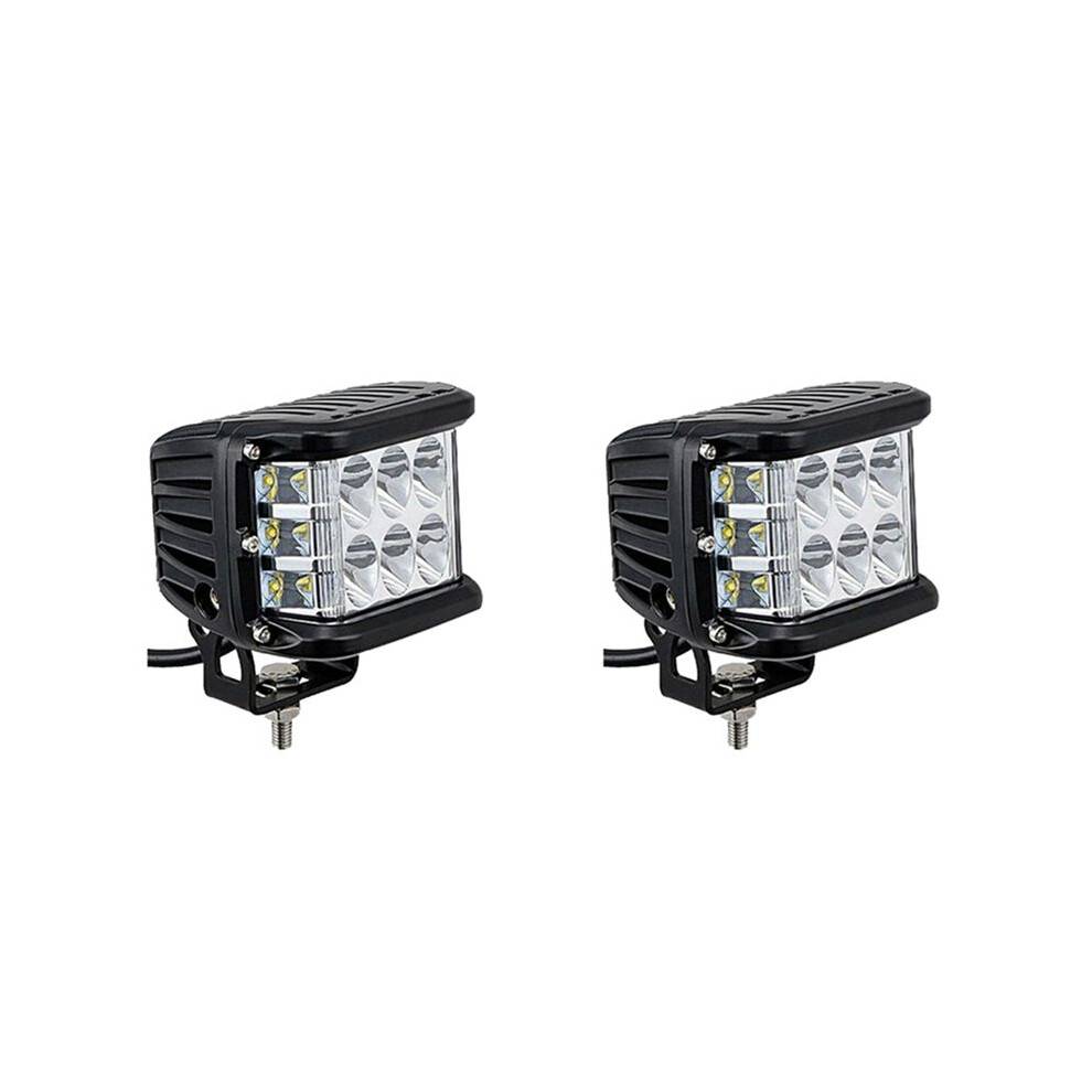 2X Auto Trippel Sidobelyst Arbetsljus Kupolljus Explosion Blinkande Ljus Strålkastare Spotlight Strobeljus LED Autotillbehör D