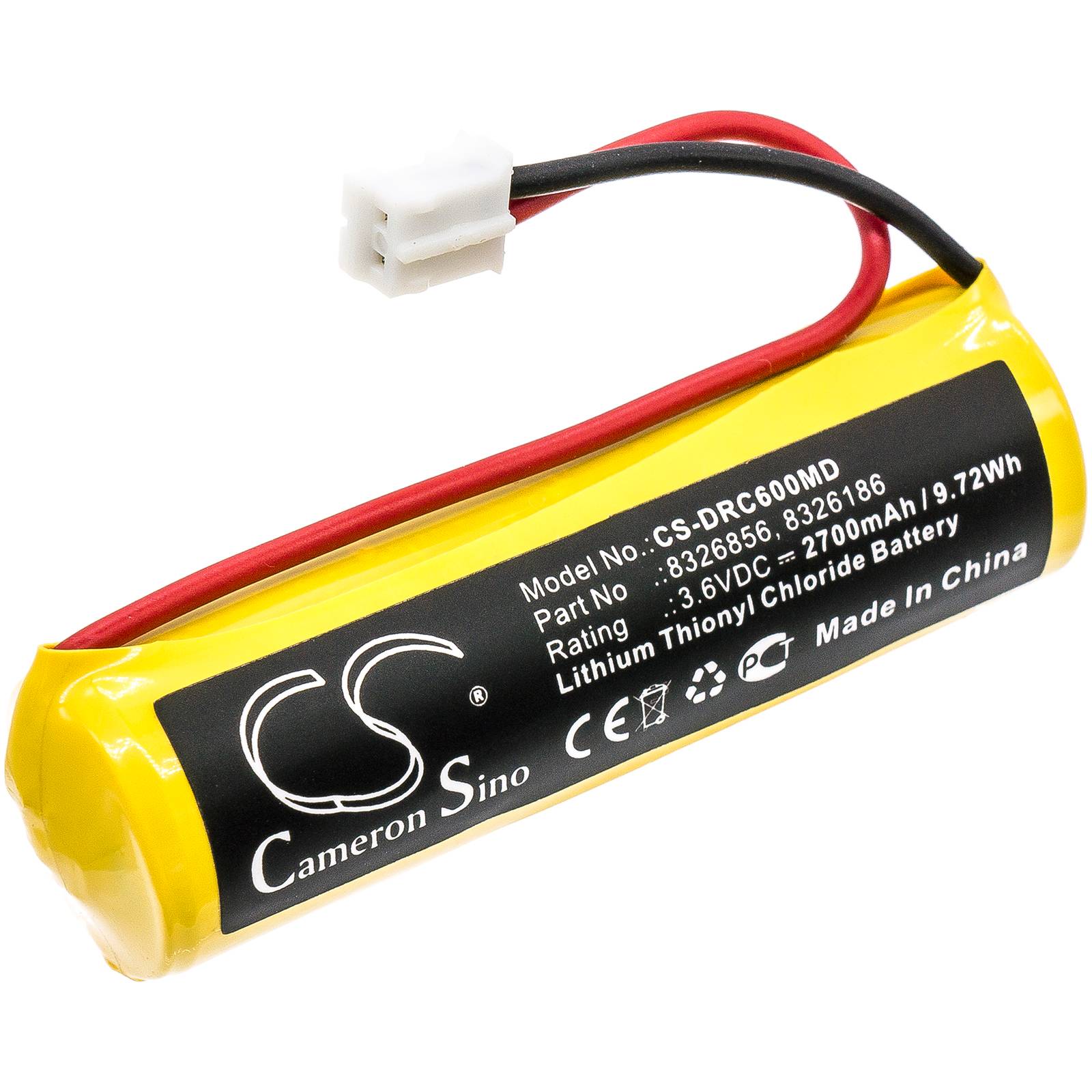 Batteri for Drager PAC 6000, PAC 6500, PAC 8000, PAC 8500 8326856 3.6 V 2700 mAh Li-SOCl2