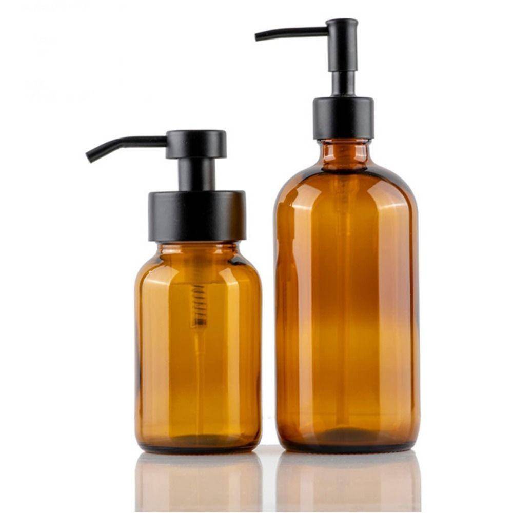 Tjock Glas Skumtvåldispenser Rund Handpumpflaska Modern Skumpumpflaska Flytande Tvål ren/silver