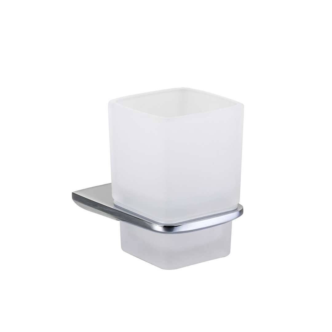 kielle Vega - Väggmonterad tandborsthållare, frostat glas/krom 40018000