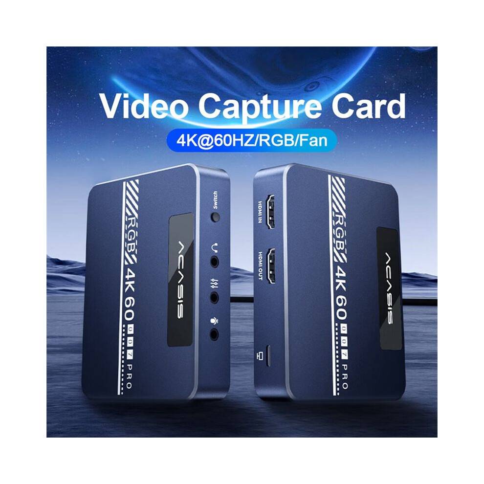 Acasis 4K 60HZ Video Capture Card HDR10 RGB 1080P Grabber for Game Recording Live Streaming Camera Tablet