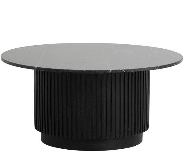 Nordal Erie sofabord - sort marmor - 90