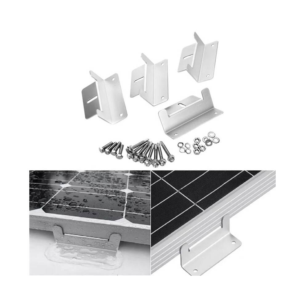 8PCS Solar Panel Mounting Bracket Kits Roof Z-Style Bracket Photovoltaic Panel Z-Bracket Stand for Car Boat RV Yacht A