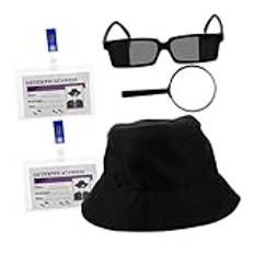 BESTonZON 1 Set Detektiv Festleksaker Detektiv Cosplay Tillbehör Detektiv Cosplay Kostym Detektiv Rollspel Rekvisita Detektiv Låtsas Lek Detektiv Dress Up Kit Detektiv Kostym Kit