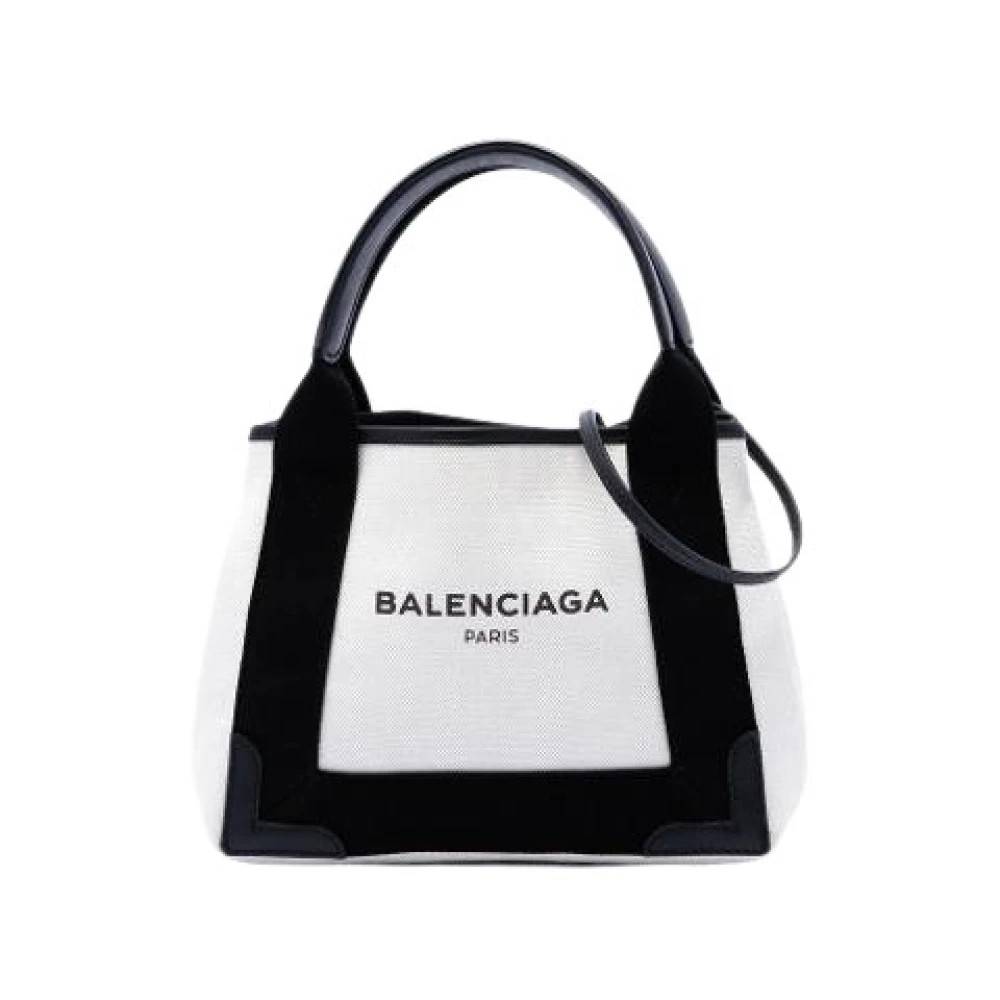 Balenciaga Vintage Pre-owned Navy Cabas XS - Vintage - Dame - Hvid - ONE SIZE - Læder