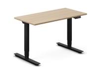 (ComputerSalg) Hæve-sænkebord DNA, Eg 1200x800mm 2-ben/Hvid