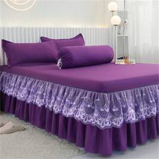 3pcs Bed Skirt Set (Bed Skirt*1+Pillowcase*2, No Pillow Core) Solid Color Non-Slip Bedspread Bedding, Suitable For Bedroom And Guest Room, Machine Washable