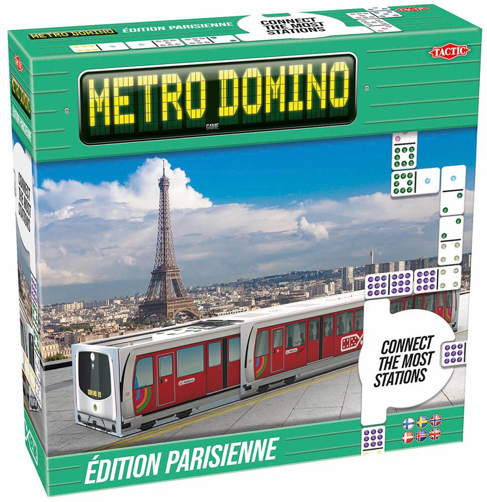 Metro Domino Paris Brætspil Dobbelt-9 brikker.