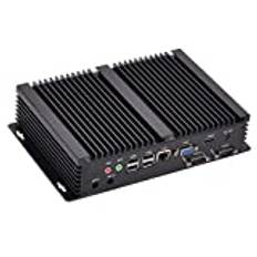 HUNSN Fanless Industrial PC, Mini Computer, Intel Celeron 2955U 2957U, Windows 11 or Linux Ubuntu, IM03, AC WiFi, BT4.0, VGA, HDMI, LAN, 2 x COM RS232, 6 x USB2.0, 8G RAM, 512G SSD, 1TB HDD