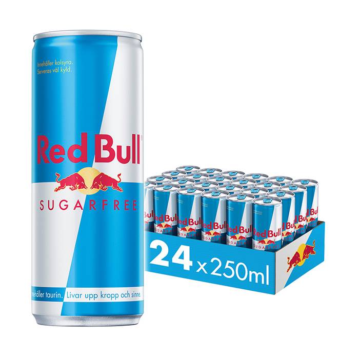 Energidrikke 24 x Red Bull Energidrik Sukkerfri, 250 ml, Sugarfree - Bodyman.dk