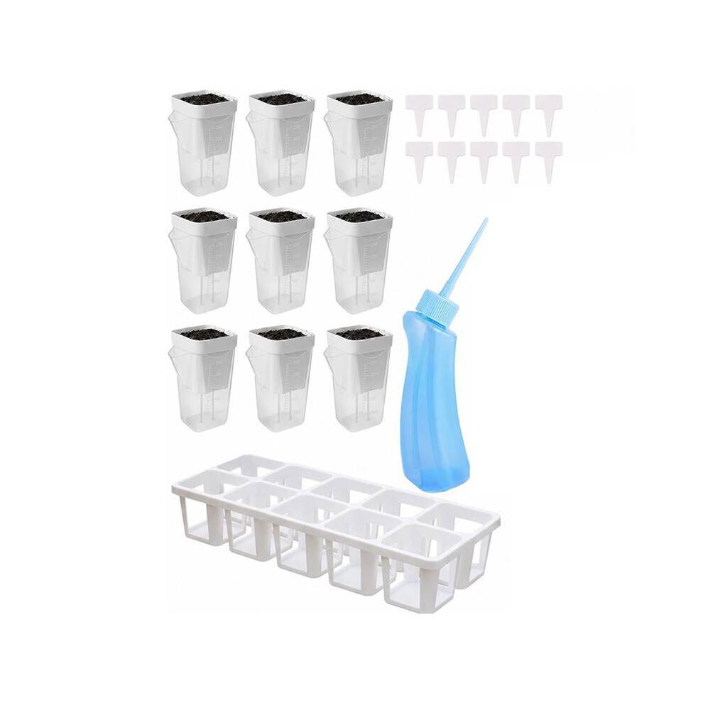 10Pcs Self Watering Plant Pots with Tray Thick-Planters for Seedling Home Garden