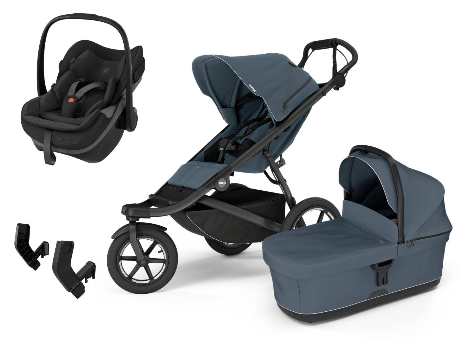 Thule Urban Glide 3 Stroller Set 3-in-1 incl. Maxi Cosi Pebble Slide Pro - Dark Slate - Magnetic Buckle