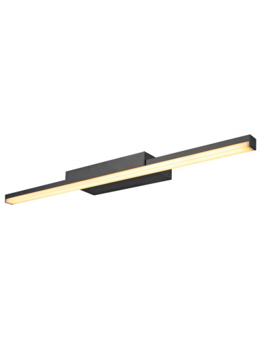 GLENOS Badeværelselampe i aluminium og polycarbonat B61,5 cm 12W LED - Sort