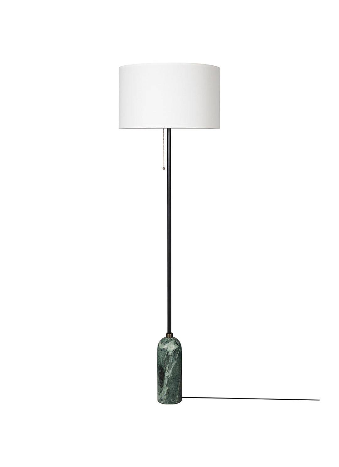 Gravity Gulvlampe, hvid skærm fra GUBI Emerald marmor - Jacobsen Plus