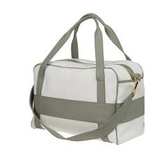 Eleventy, Taske, Herre, Hvid, ONE SIZE, Bomuld, Bomulds- og læder duffle bag