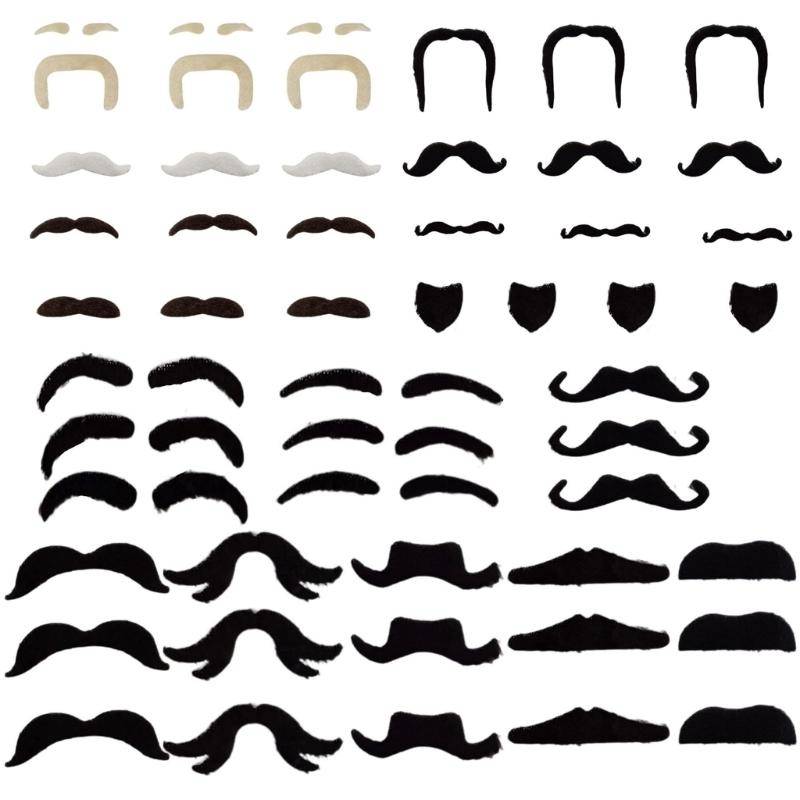 Falsk mustasch Falsk mustasch Mustascher Självhäftande Klistra på mustasch Falskt skägg Kostym för Cosplay Halloween cm