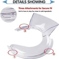 4,5 & 5 QT Hældeskjold til KitchenAid Stand Mixer, KN1PS, KSM500PS, KSM450