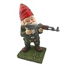 Trädgårdsdvärgstaty, roliga trädgårdstomtar - Battle Dwarf Decor Sculpture | Fairy Garden Accessoarer med livfulla detaljer för gräsmatta, sovrum, arbetsrum, trädgård, innergård