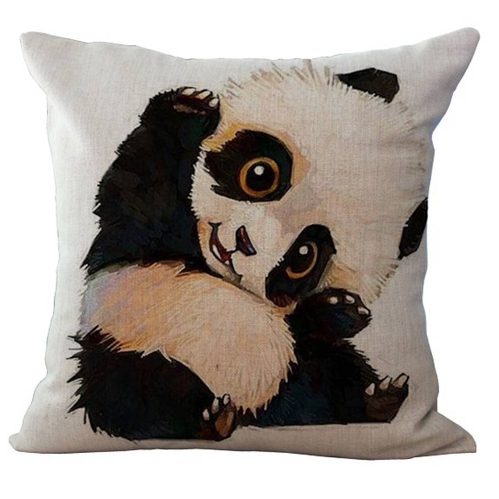Giftfri miljøvenlige panda pudebetræk, 18x18 tommer panda pudedekoration, hudvenlig og komfortabel, skjult lynlås for nem pleje, gaver til panda