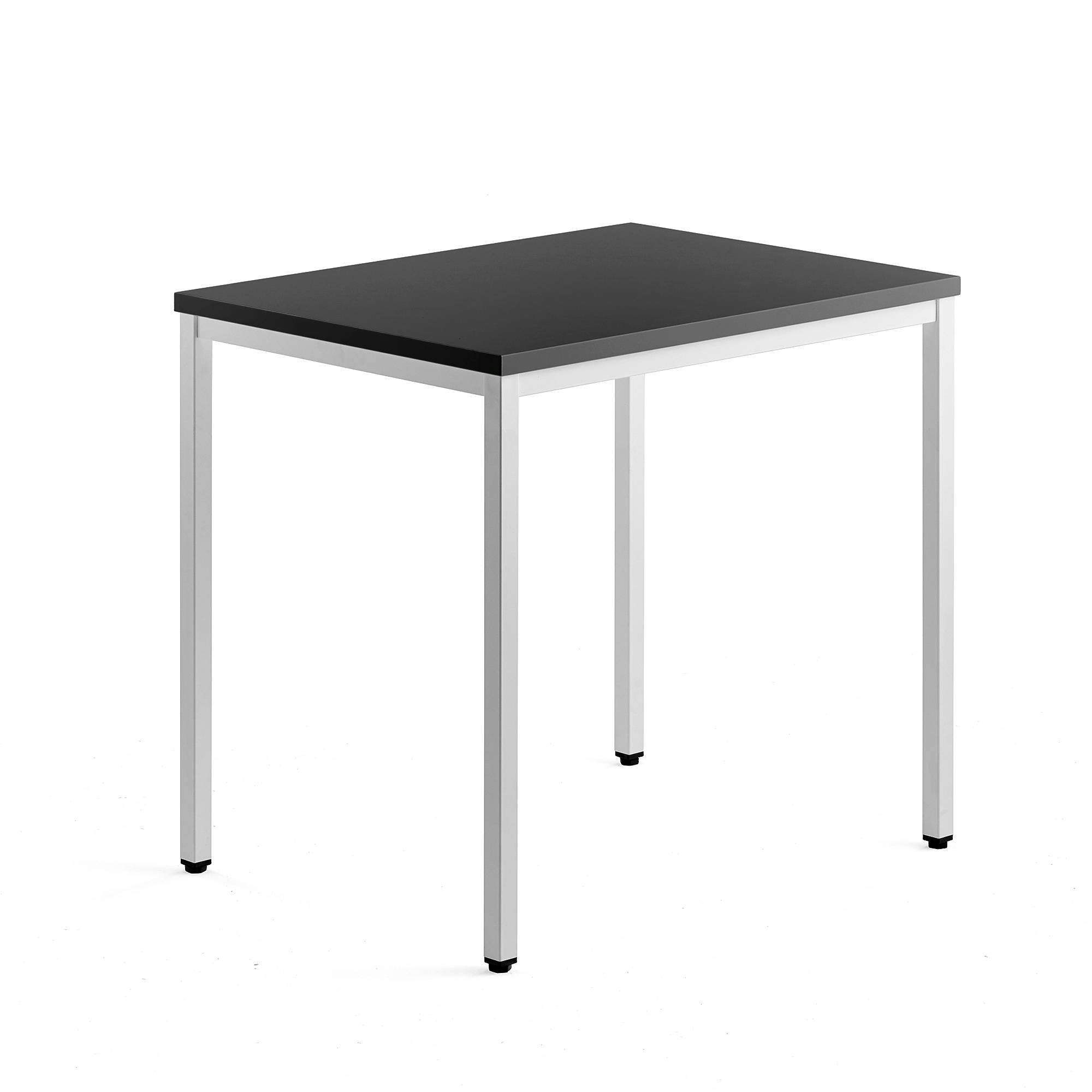 Avlastningsbord QBUS, 4-bensstativ, 800x600 mm, vit, svart